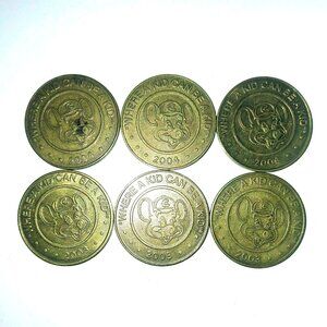 Chuck E Cheese Arcade Tokens Lot of 6 - 2003, 2004 Circulated